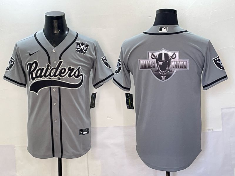 Men 2025 Oakland Raiders Blank Grey 3th generation Joint Name Nike Limited NFL Jersey style 059->oakland raiders->NFL Jersey
